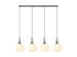 Atmore Nickel & Black Plate with 4 Pumpkin Shaped Glass Shades